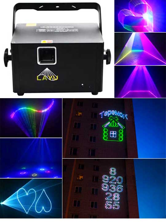 Лазерный проектор для наружной рекламы LAYU AP15RGB