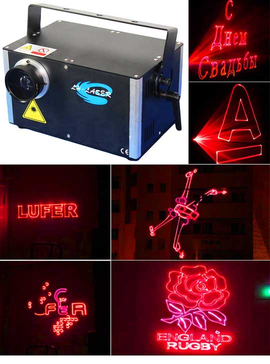 Лазерный проектор для рекламы красный 3000mW LASER HIGHT 3D SD