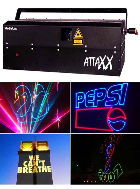 Лазерный проектор для рекламы на небе MEDIALAS AttaXX 17+ RGB