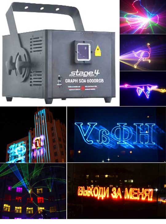 Лазерный проектор для рекламы на облаках STAGE4 GRAPH SDA 6000RGB