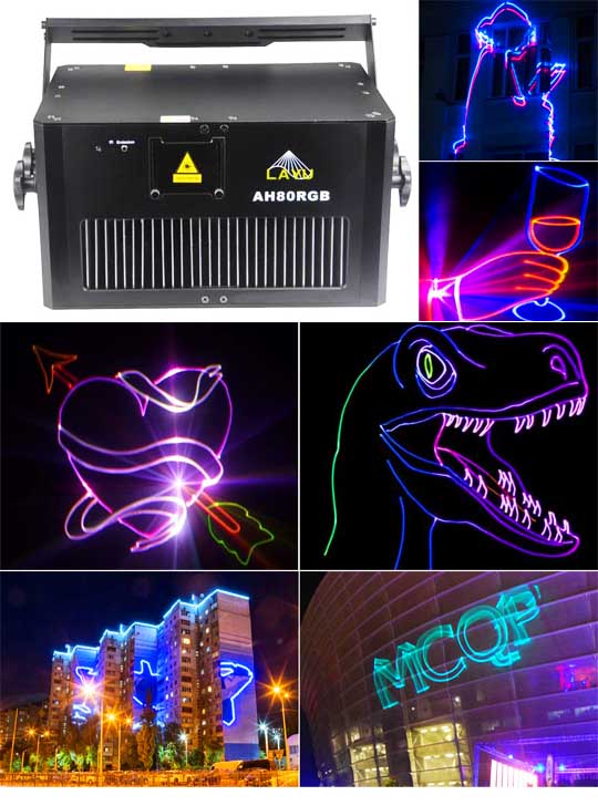 Лазерный проектор для рекламы на зданиях AH80RGB