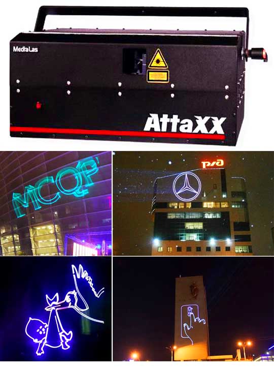 Лазерный проектор для рекламы на облаках MEDIALAS AttaXX 4000 RGB