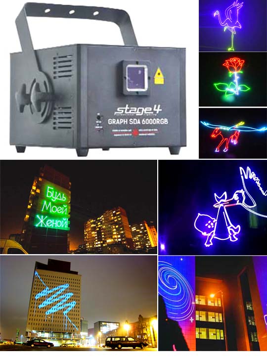 Лазерный проектор для рекламы STAGE4 GRAPH SDA 6000RGB