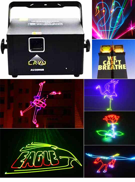 Программируемый лазер для рекламы LAYU AU35RGB PRO