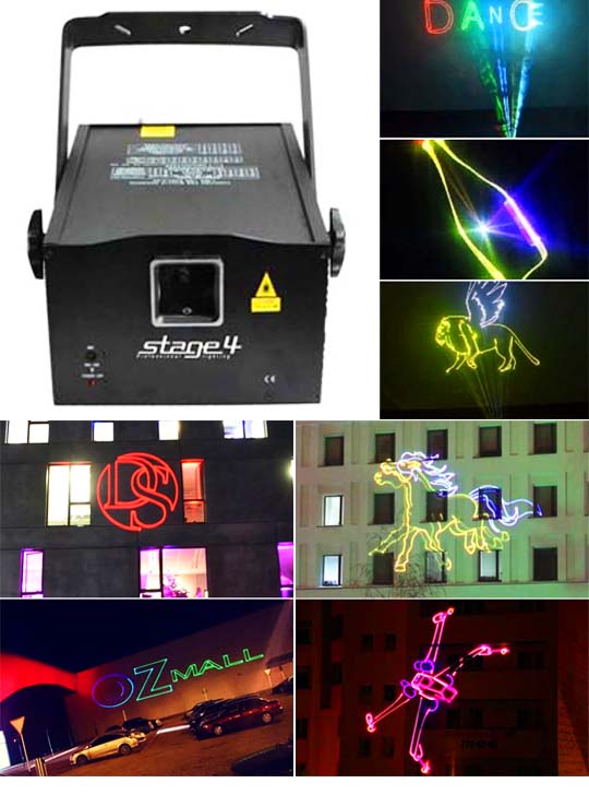 Лазерный проектор для рекламы на зданиях STAGE4 GRAPH SD 3DA 1500RGB