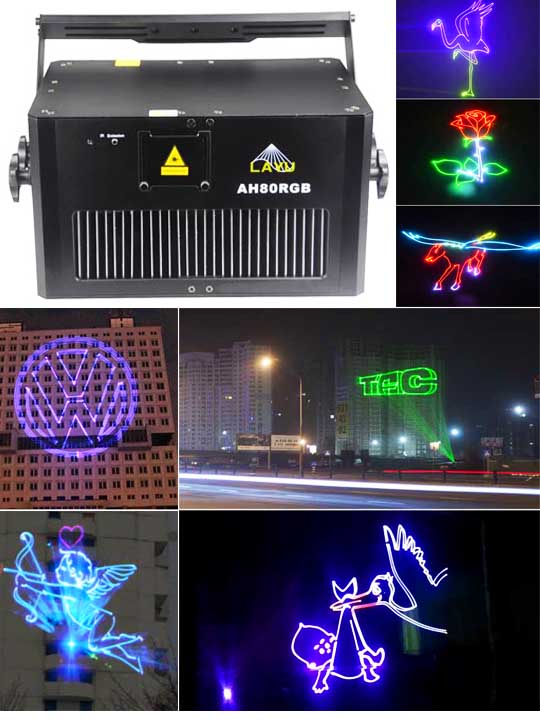 Лазерный проектор для рекламы на небе AH80RGB
