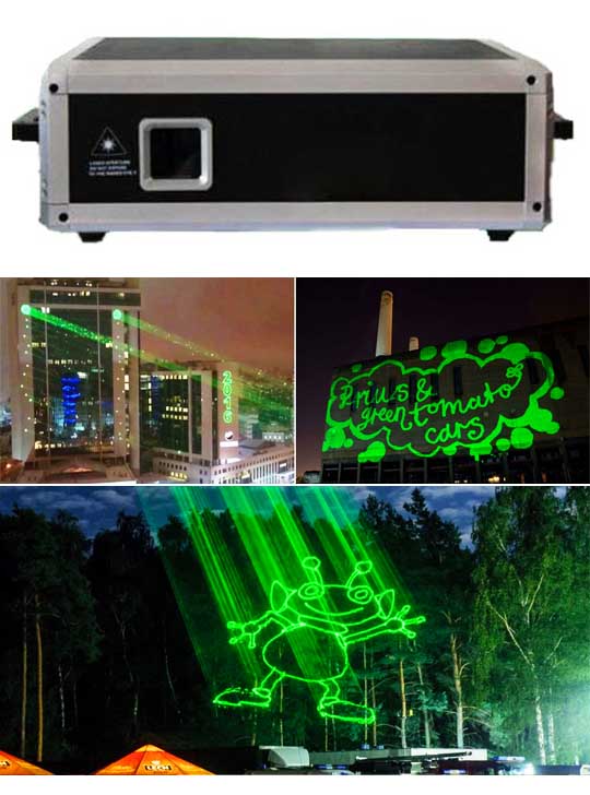 Лазерный проектор для рекламы зеленый 4000mW LASER HIGHT 3D SD