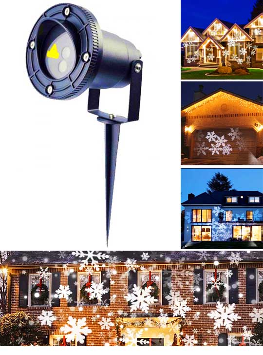Новогодний лазерный проектор для рисования снежинок LED Snow