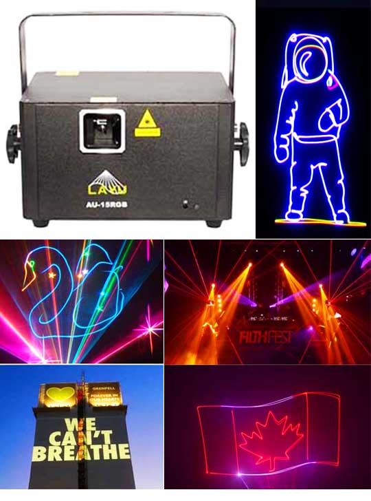 Оборудование для лазерной анимации и лазерных текстов AU15RGB