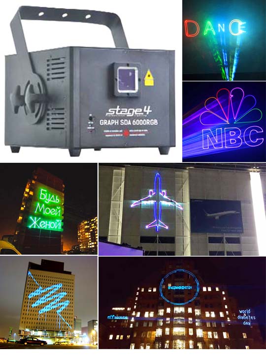 Лазерный проектор для рекламы RGB STAGE4 GRAPH SDA 6000RGB